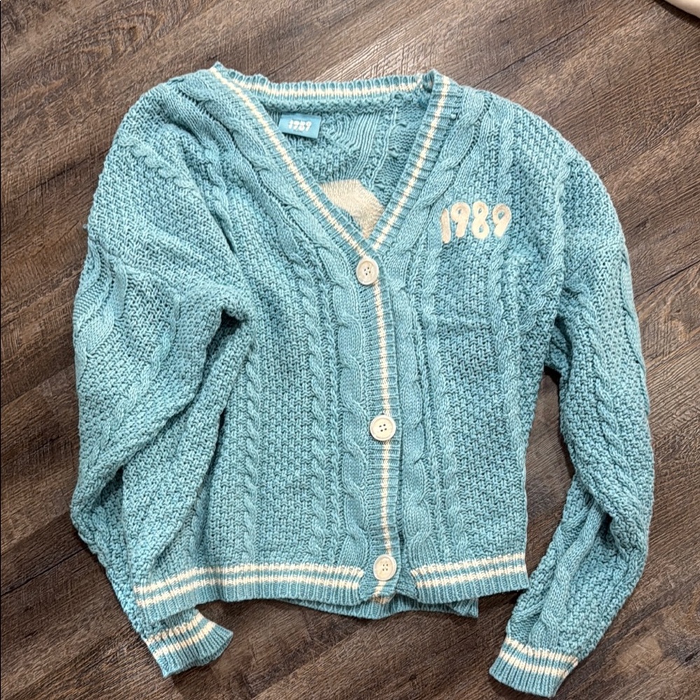 Taylor Swift 1989 Blue Cable Knit Women's Sweater